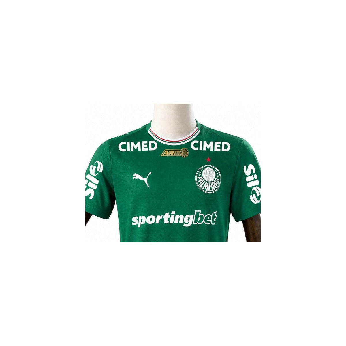 Camisa Palmeiras - 1º Uniforme Jogador Completa 2026/2027 detalhe escudo manequim fundo branco