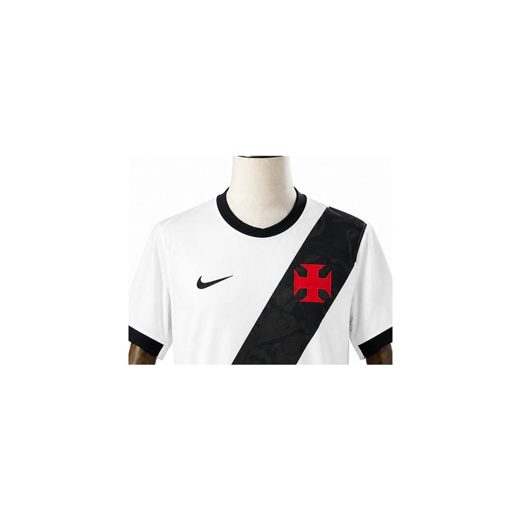 Camisa Vasco - 2º Uniforme Torcedor Sem Patch 2026/2027 detalhe escudo manequim fundo branco