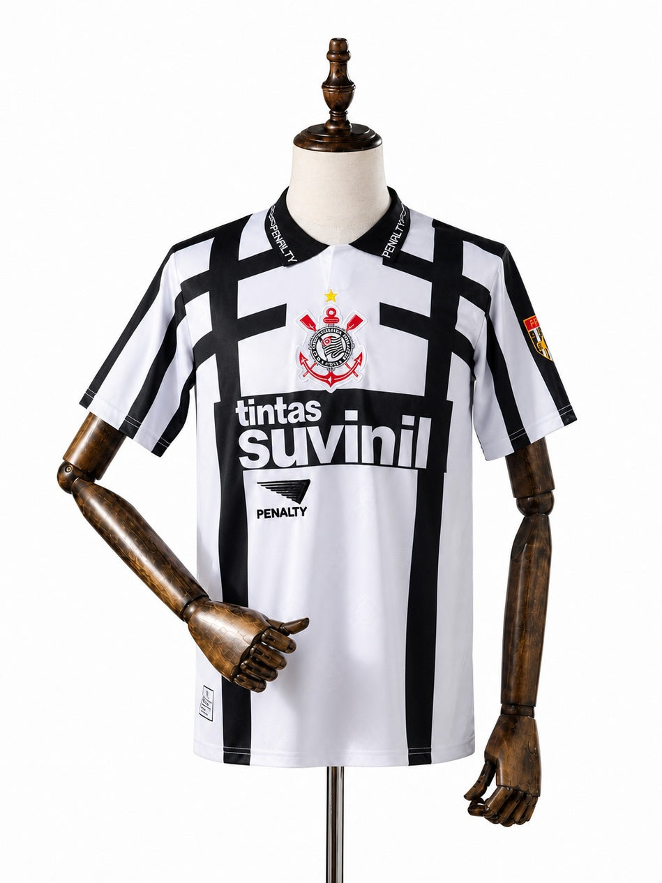 Corinthians 1996 Third Away Retro Jersey front wood mannequin white background