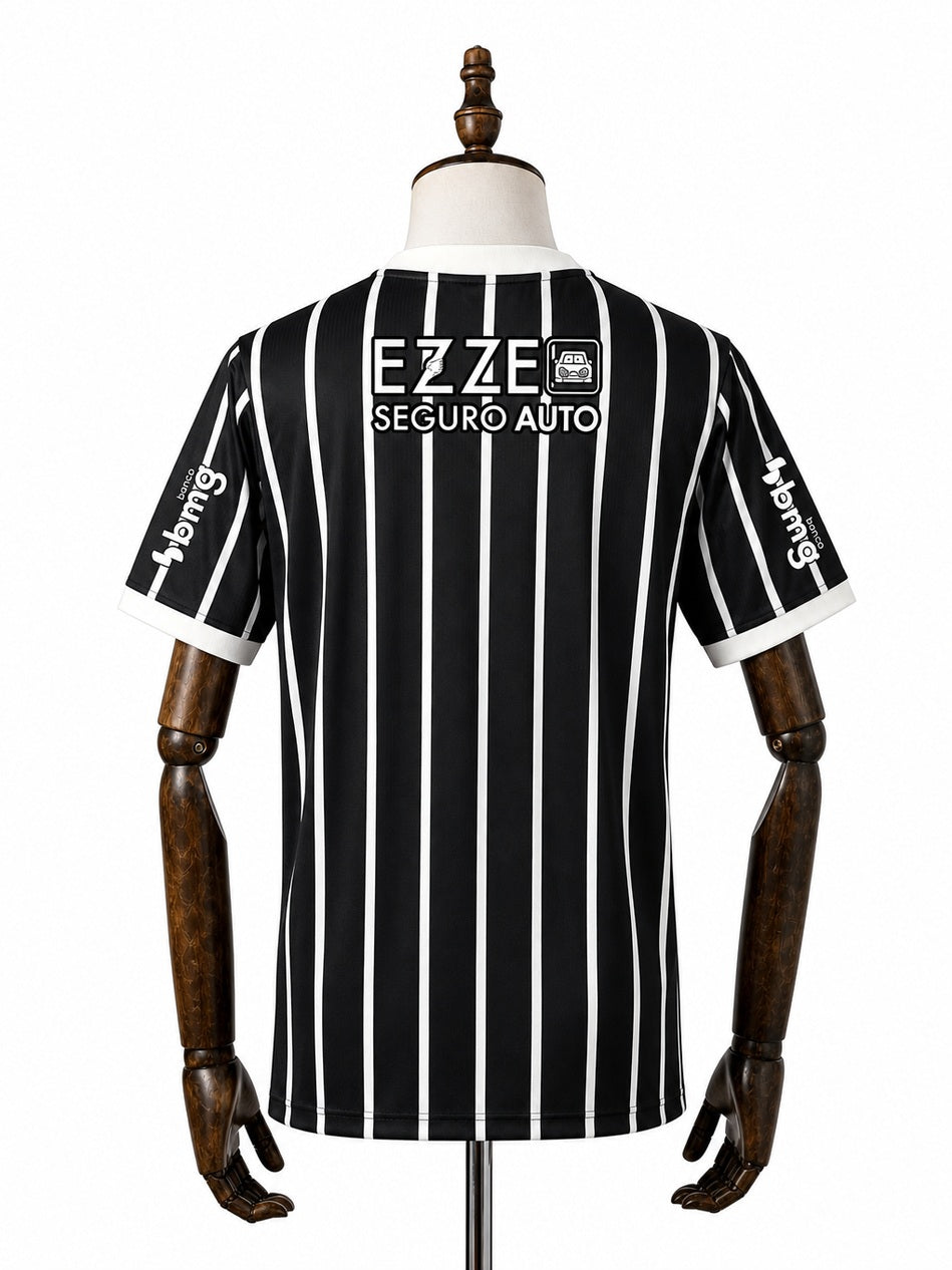 Corinthians Away Jersey Full Sponsors logo back wood mannequin white background