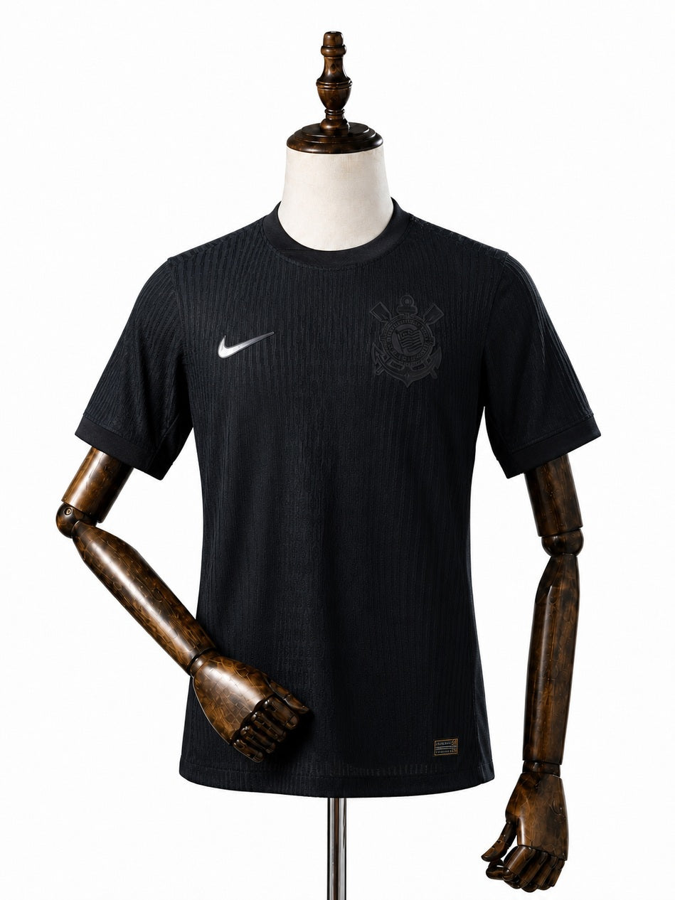 Corinthians Away Player Version Jersey front wood mannequin white background