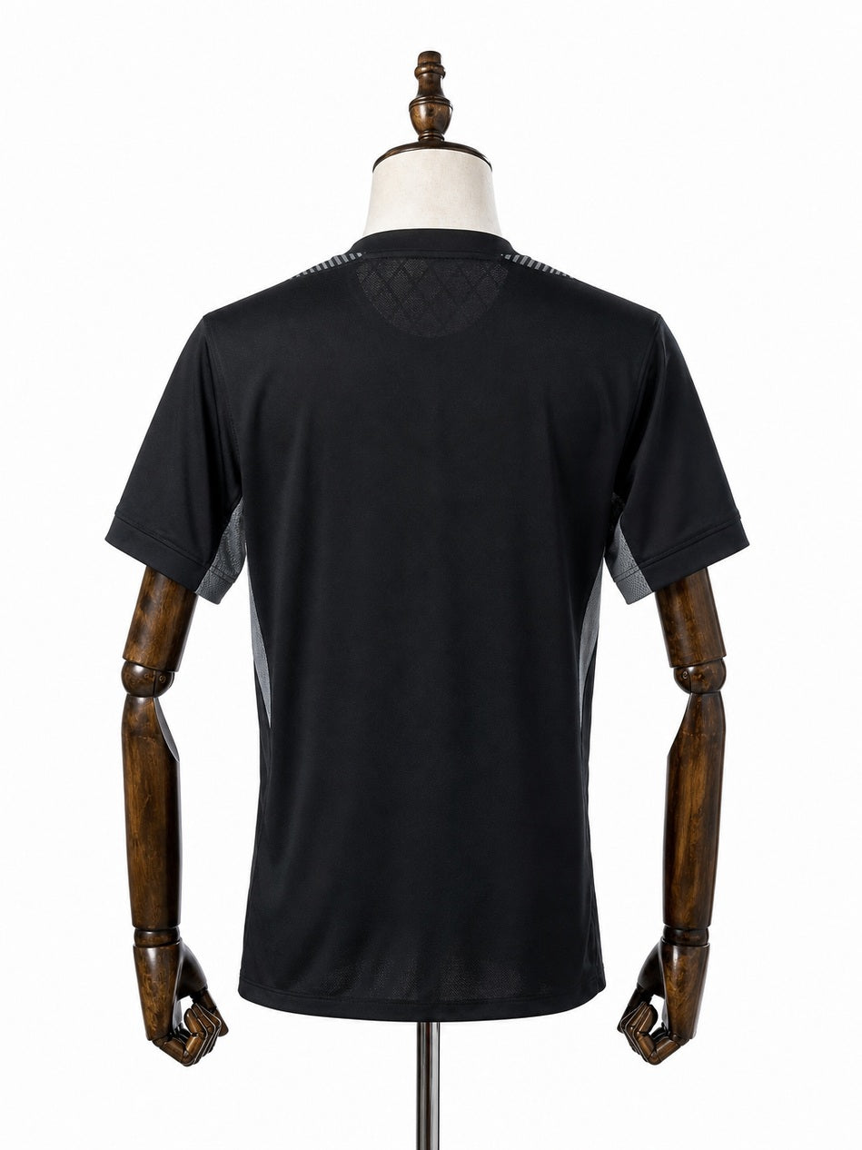 Corinthians Black Goalkeeper Jersey back wood mannequin white background