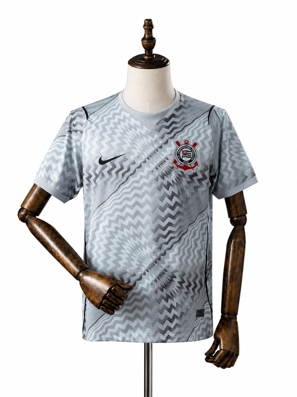 Corinthians GK Grey Jersey front wood mannequin white background