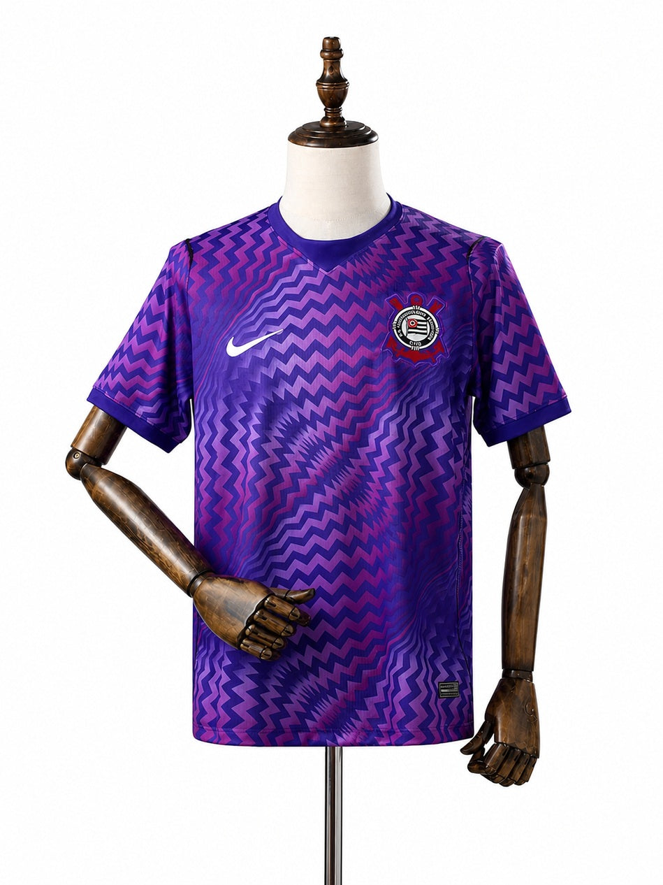 Corinthians GK Purple Jersey front wood mannequin white background