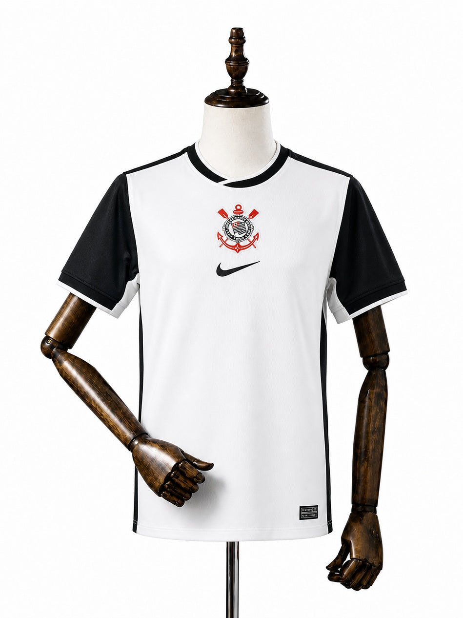 Corinthians home Jersey front wood mannequin white background
