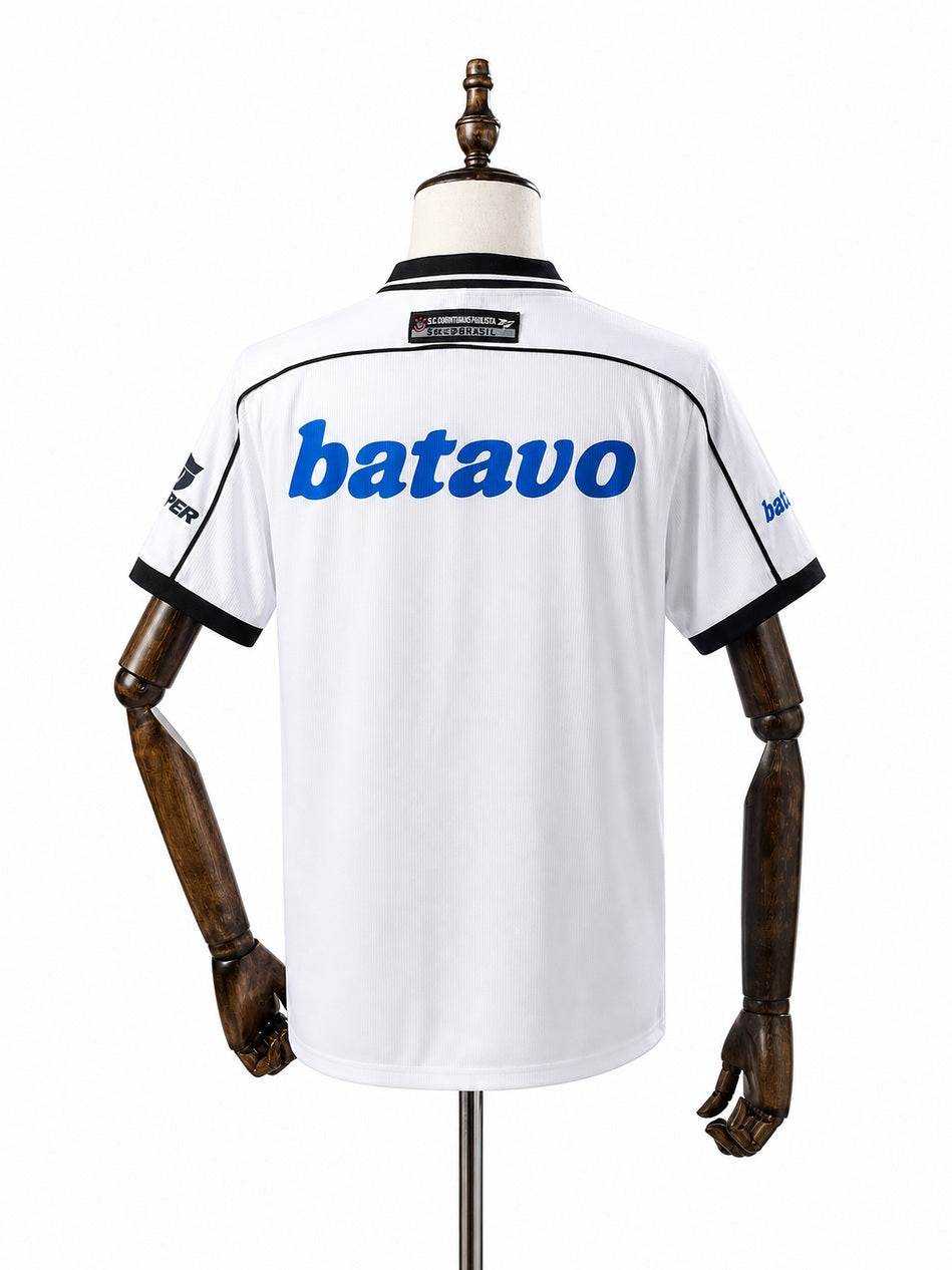 Corinthians Home Retro Jersey back wood mannequin white background