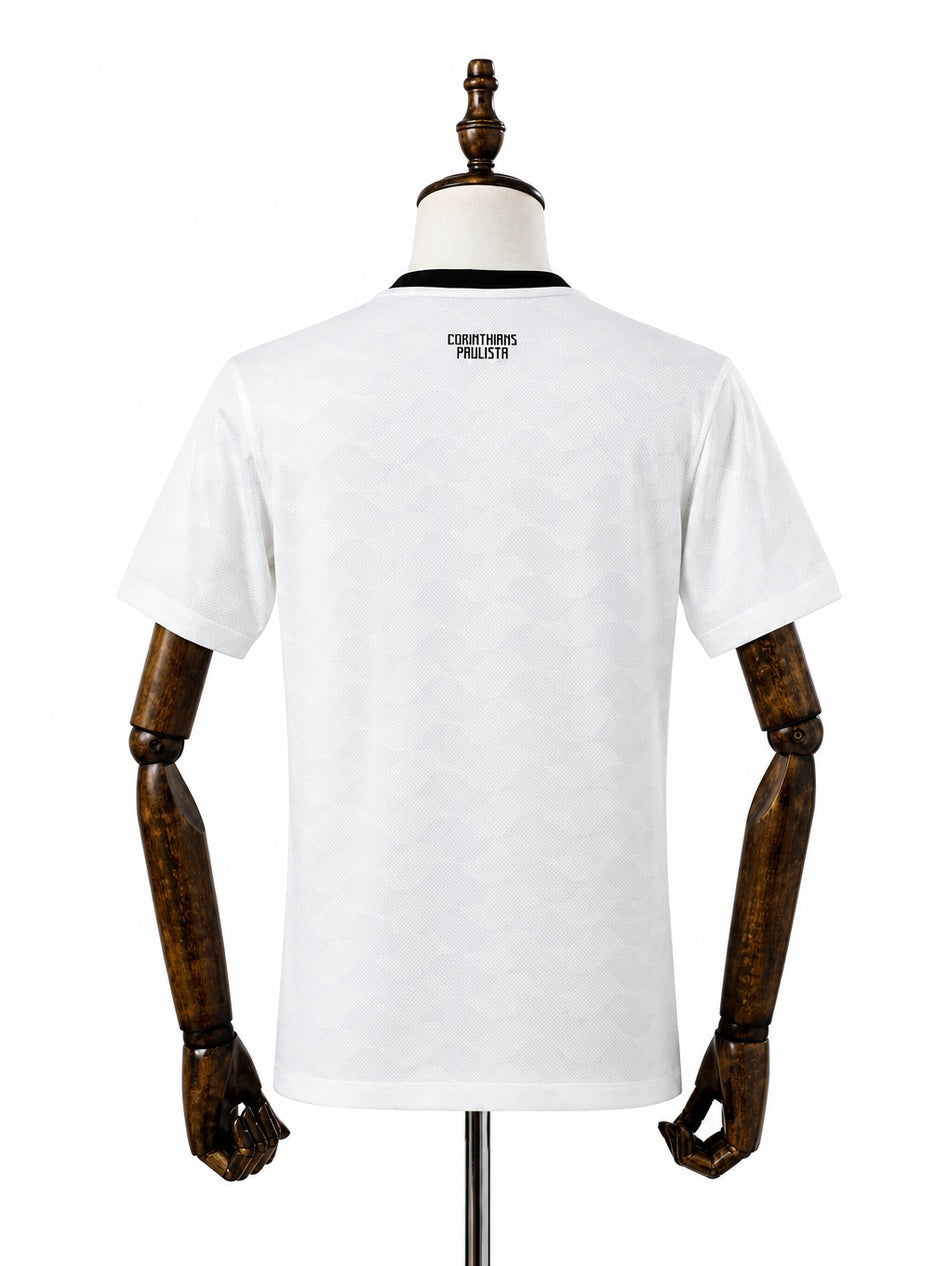 Corinthians Home Retro Jersey back wood mannequin white background