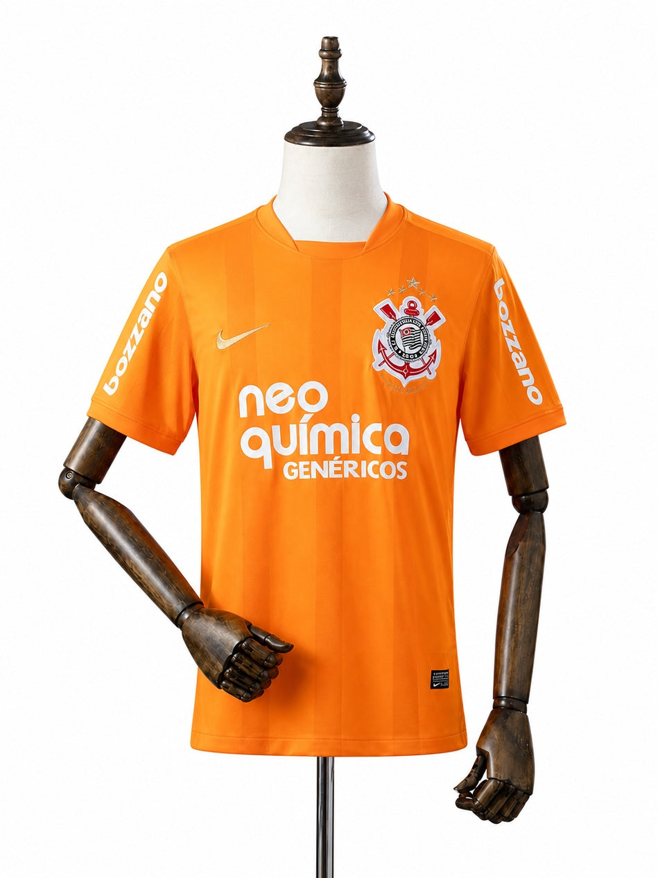 Corinthians Orange Retro Jersey front wood mannequin white background