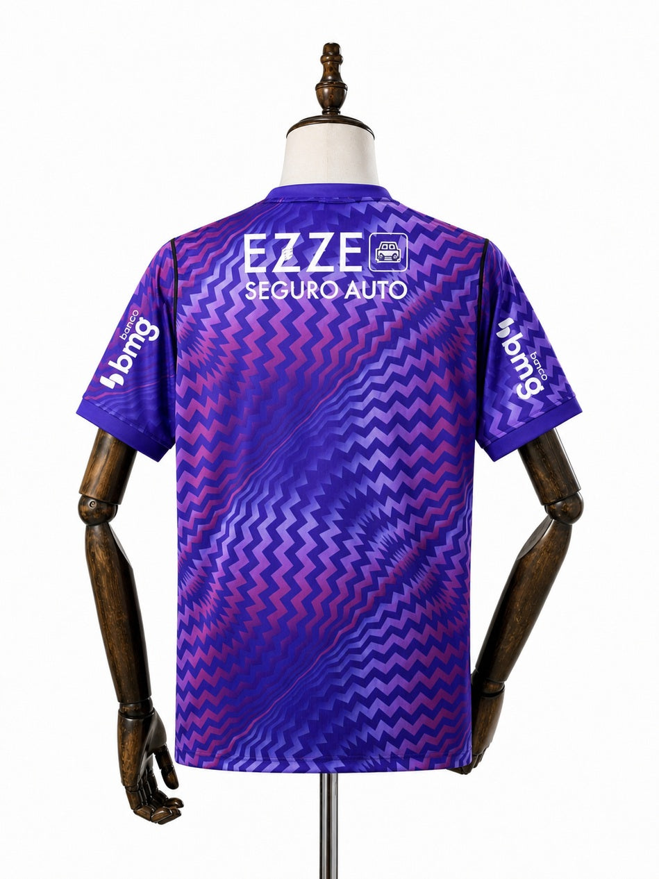 Corinthians Purple Goalkeeper Jersey All Sponsor back wood mannequin white background