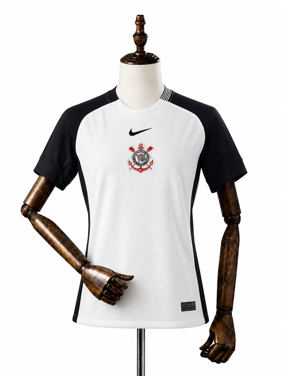 Corinthians Women Home Jersey front wood mannequin white background