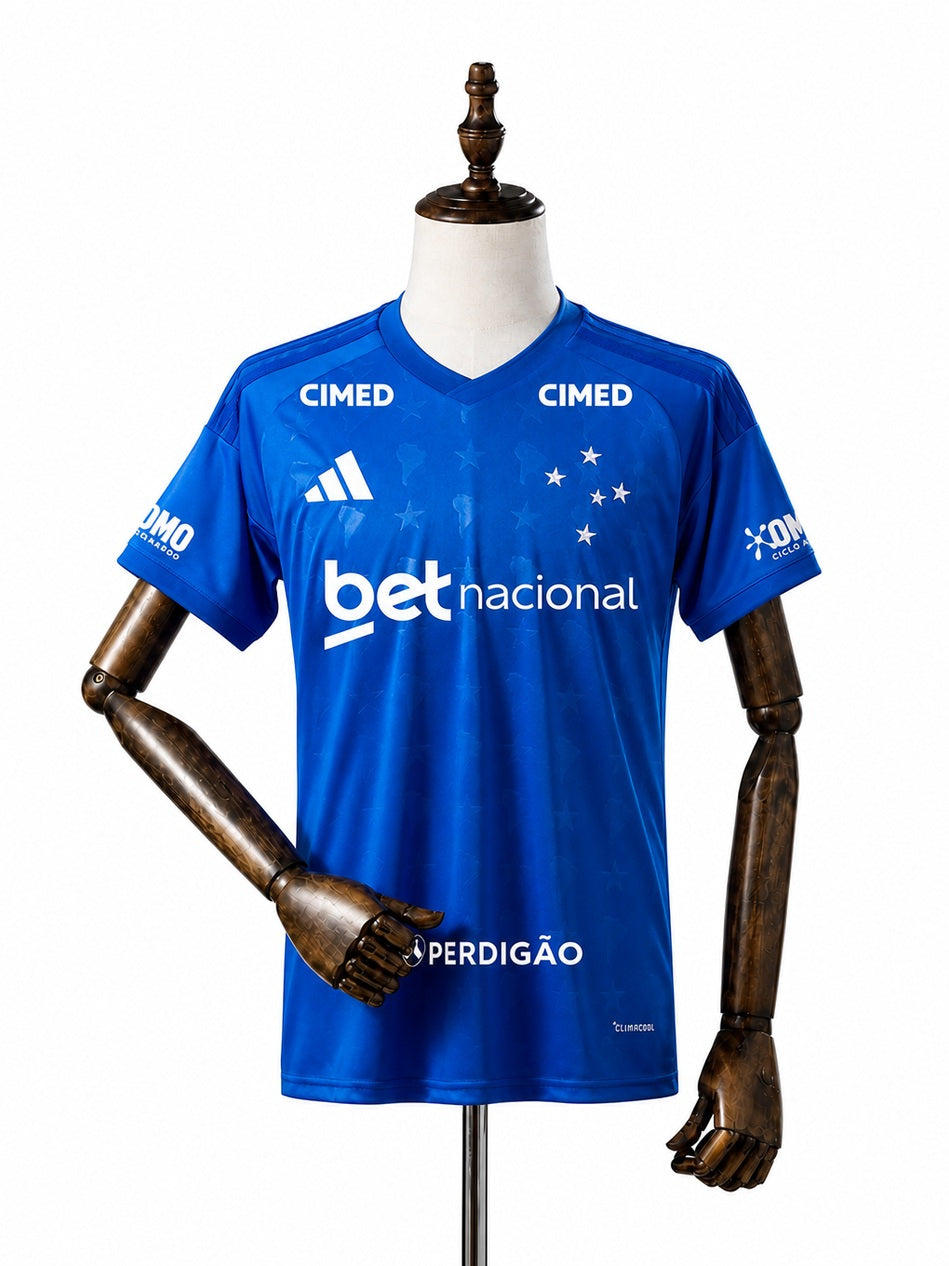 Cruzeiro 2026/27 Home Jersey front wood mannequin white background