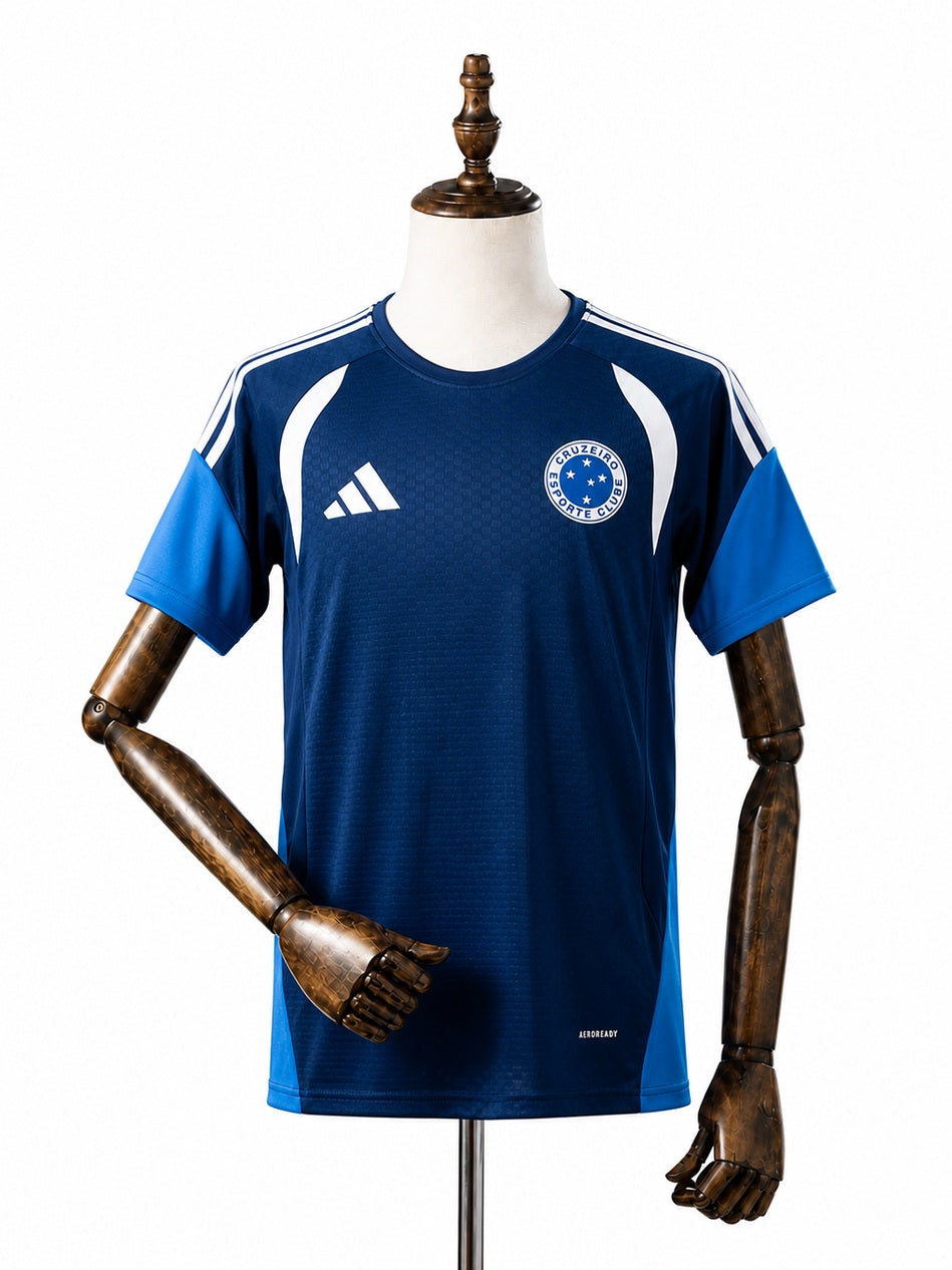 Cruzeiro 2026/27 Sleeveless Jersey Dark Blue front wood mannequin white background
