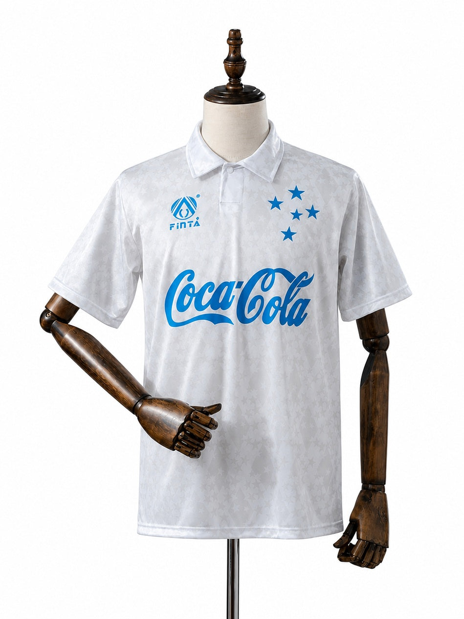 Cruzeiro 93/94 Away Retro Jersey front wood mannequin white background