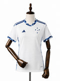 Cruzeiro Away Women Jersey front wood mannequin white background