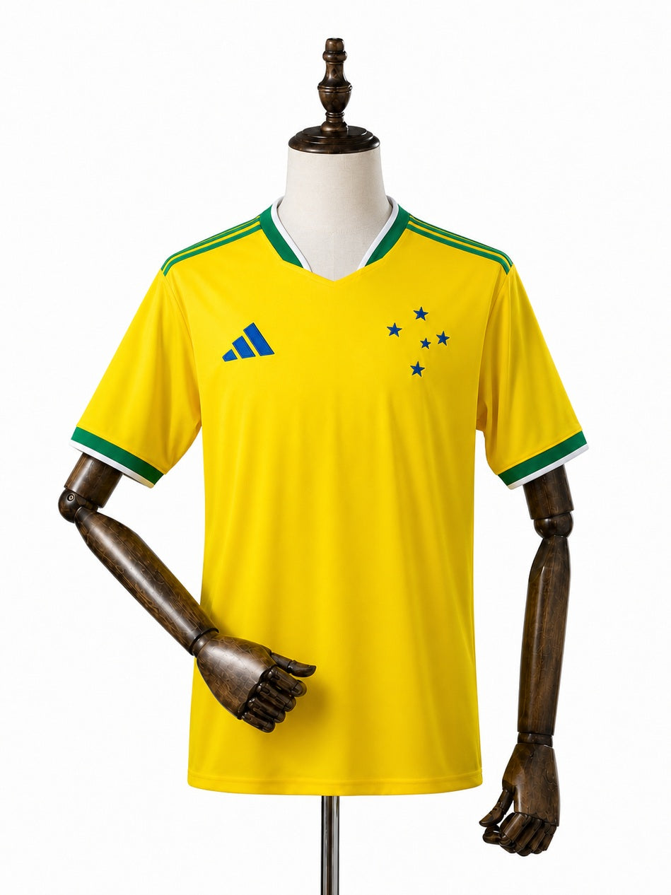 Cruzeiro Brazil Edition Jersey front wood mannequin white background