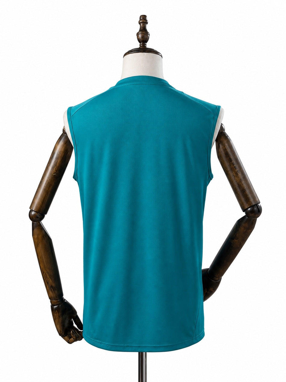 Cruzeiro Dark Green Training Vest Sleeveless football Jersey back wood mannequin white background