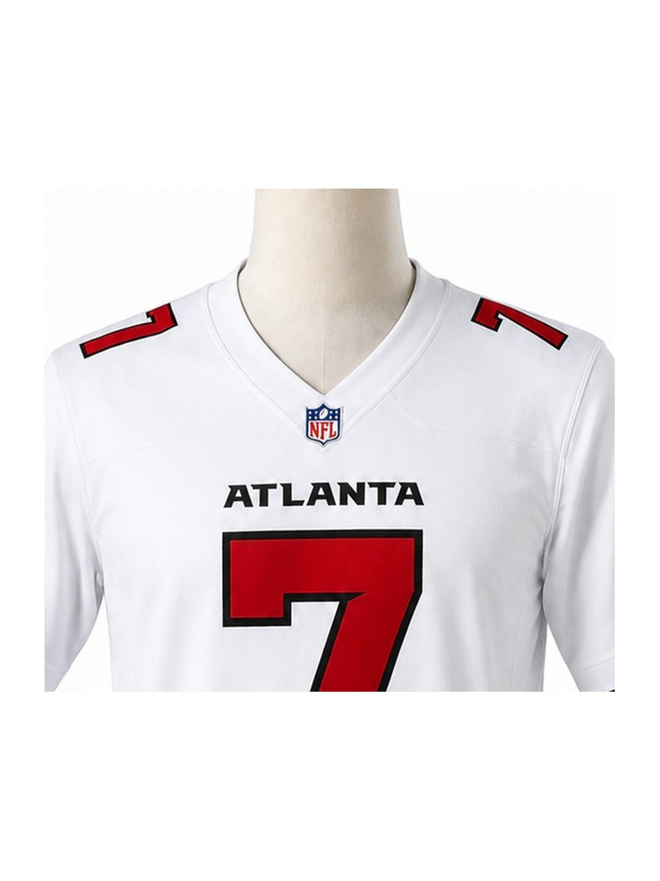 Camisa Atlanta Falcons Away (Visitante) NFL detalhe escudo manequim fundo branco