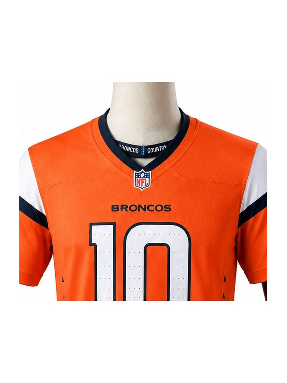 Camisa Denver Broncos Home (Titular) NFL detalhe escudo manequim fundo branco