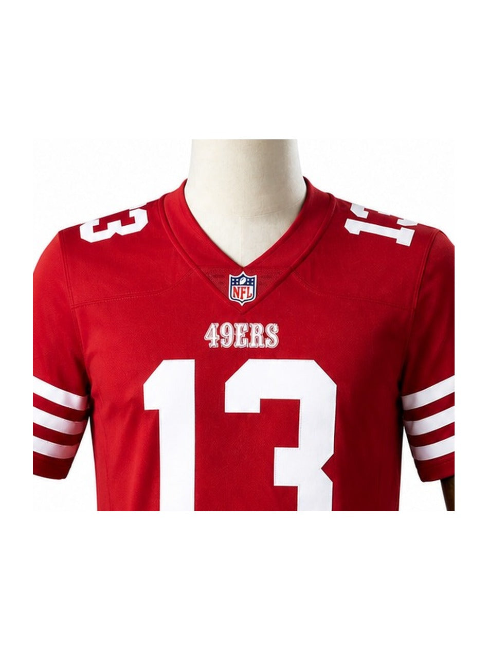 Camisa San Francisco 49ers Home (Titular) NFL detalhe escudo manequim fundo branco