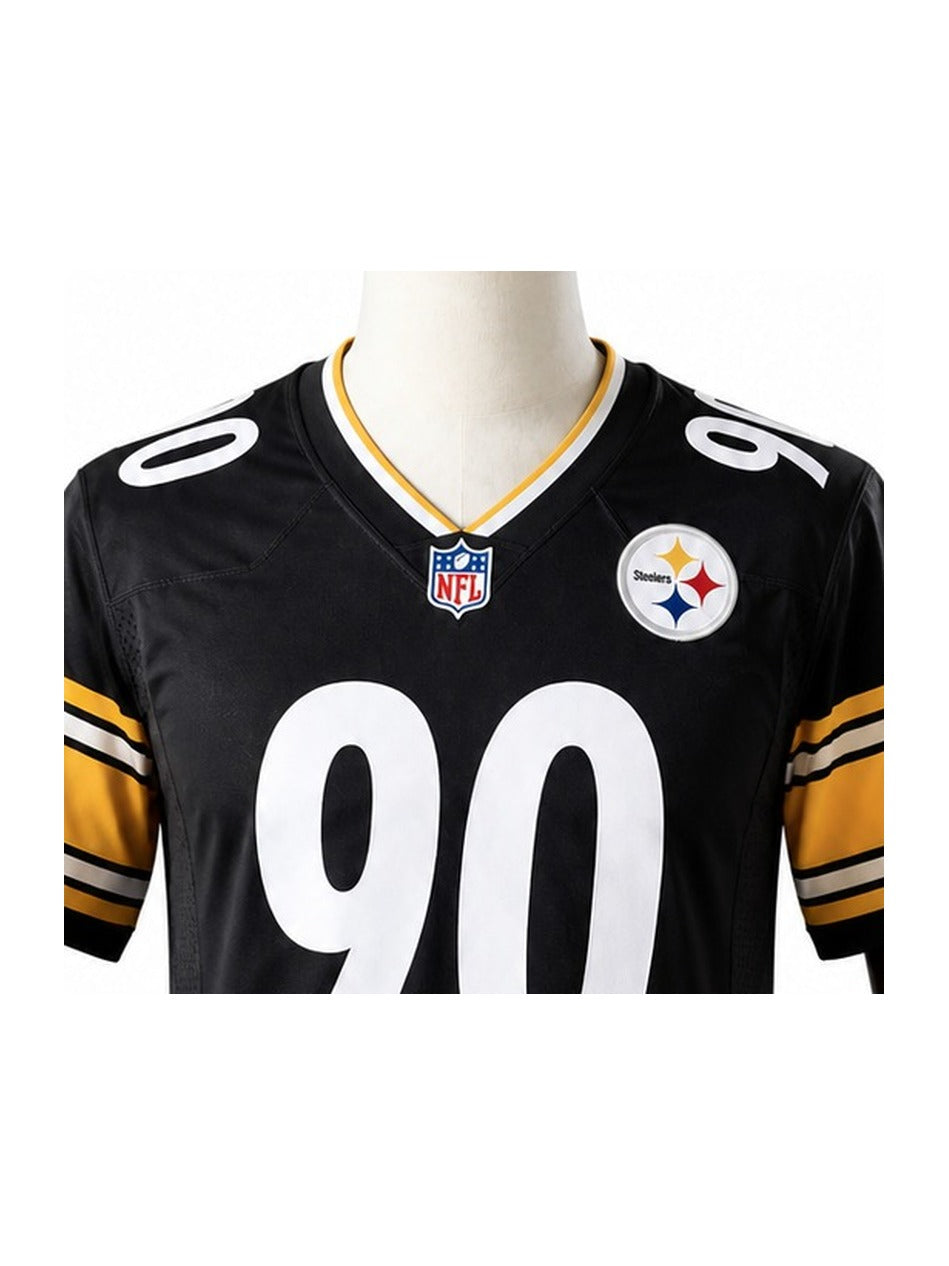 Camisa Pittsburgh Steelers Home (Titular) NFL detalhe escudo manequim fundo branco