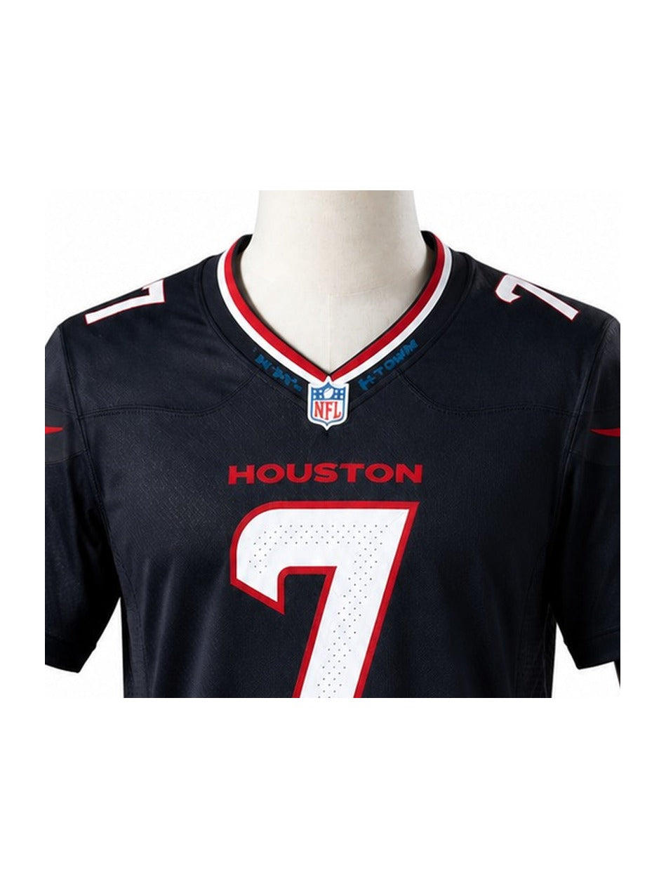 Camisa Houston Texans Home (Titular) NFL detalhe escudo manequim fundo branco