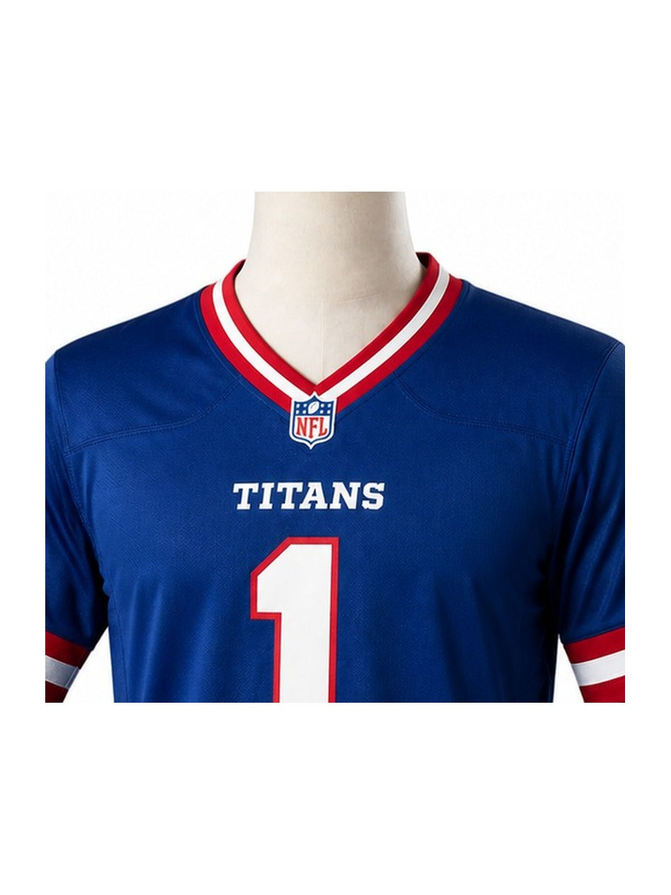 Camisa New York Giants Home (Titular) NFL detalhe escudo manequim fundo branco