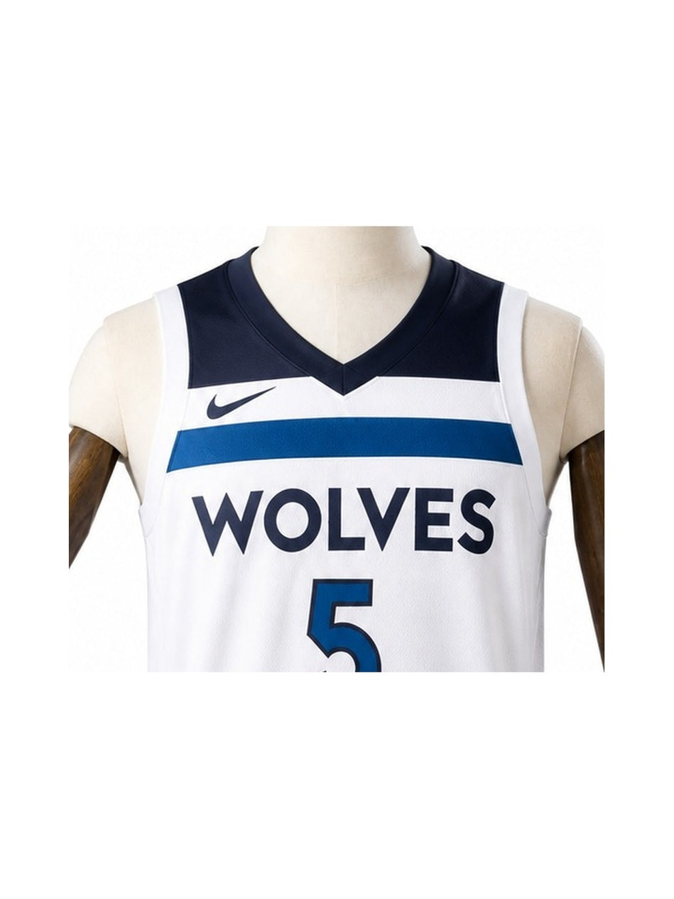 Camiseta NBA Minnesota Timberwolves - 2ª Camisa (Away) detalhe escudo fundo branco padronizado