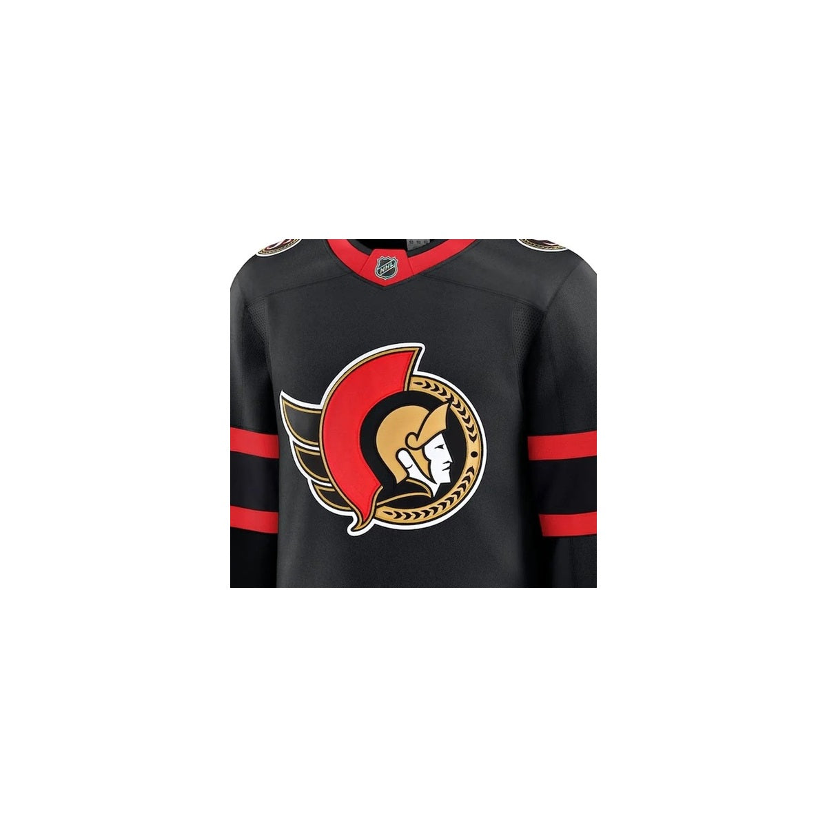 Ottawa Senators NHL Jersey – Home & Away detalhe escudo real web fundo branco