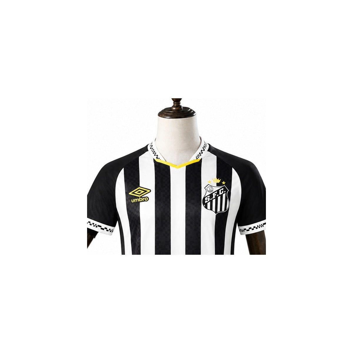 Santos 2025/26 Away Player Version Jersey detail wood mannequin white background