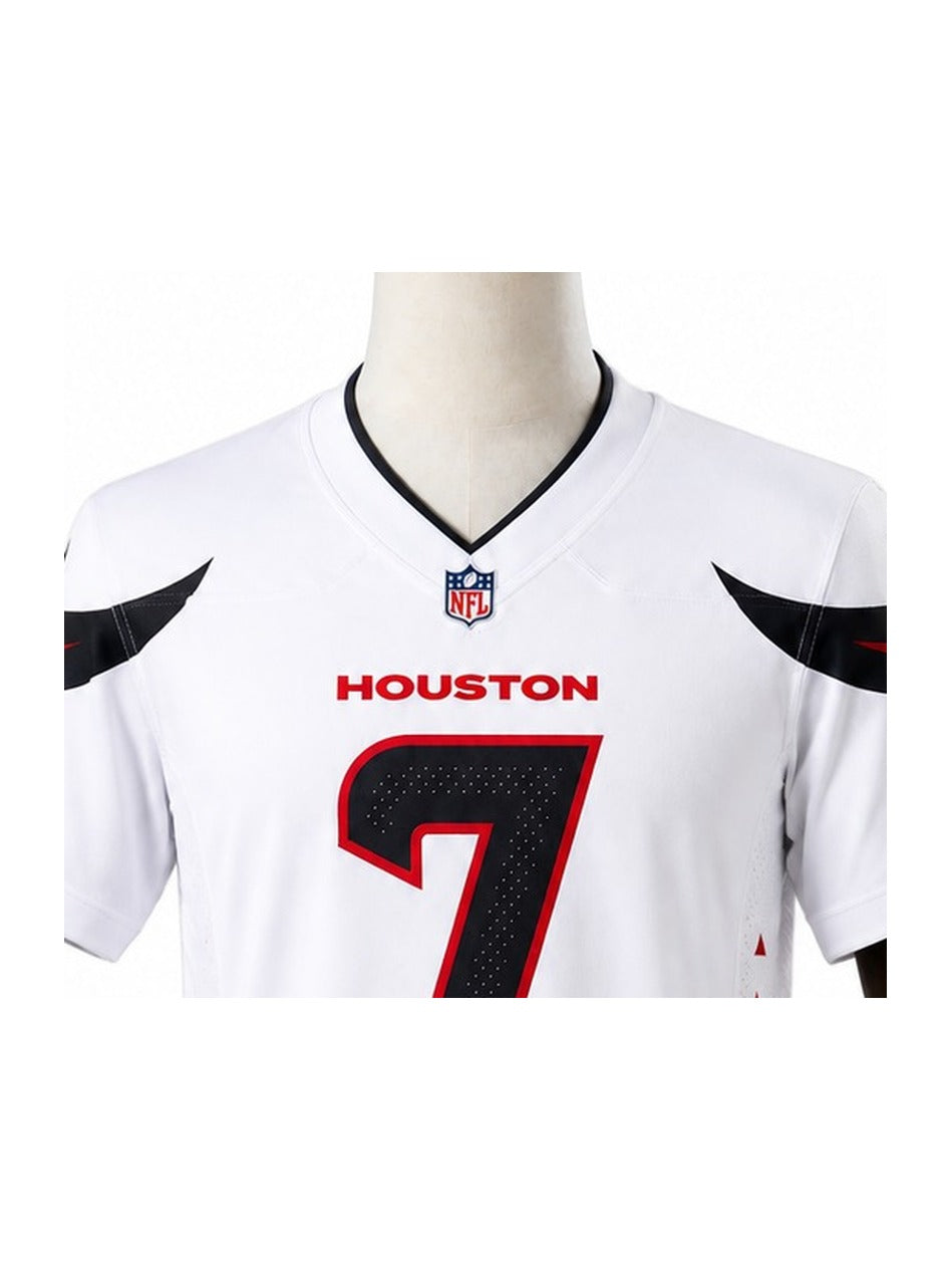 Camisa Houston Texans Away (Visitante) NFL detalhe escudo manequim fundo branco