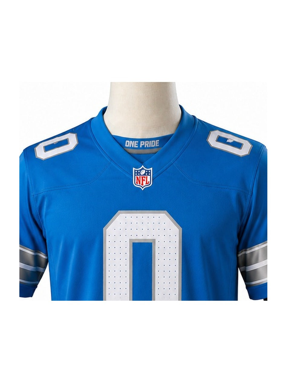 Camisa Detroit Lions Home (Titular) NFL detalhe escudo manequim fundo branco