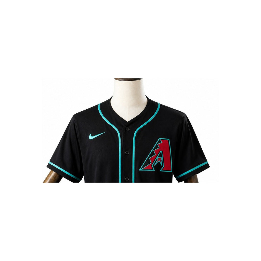 Arizona Diamondbacks MLB – Camisa Oficial Segunda (Away) detalhe escudo manequim fundo branco