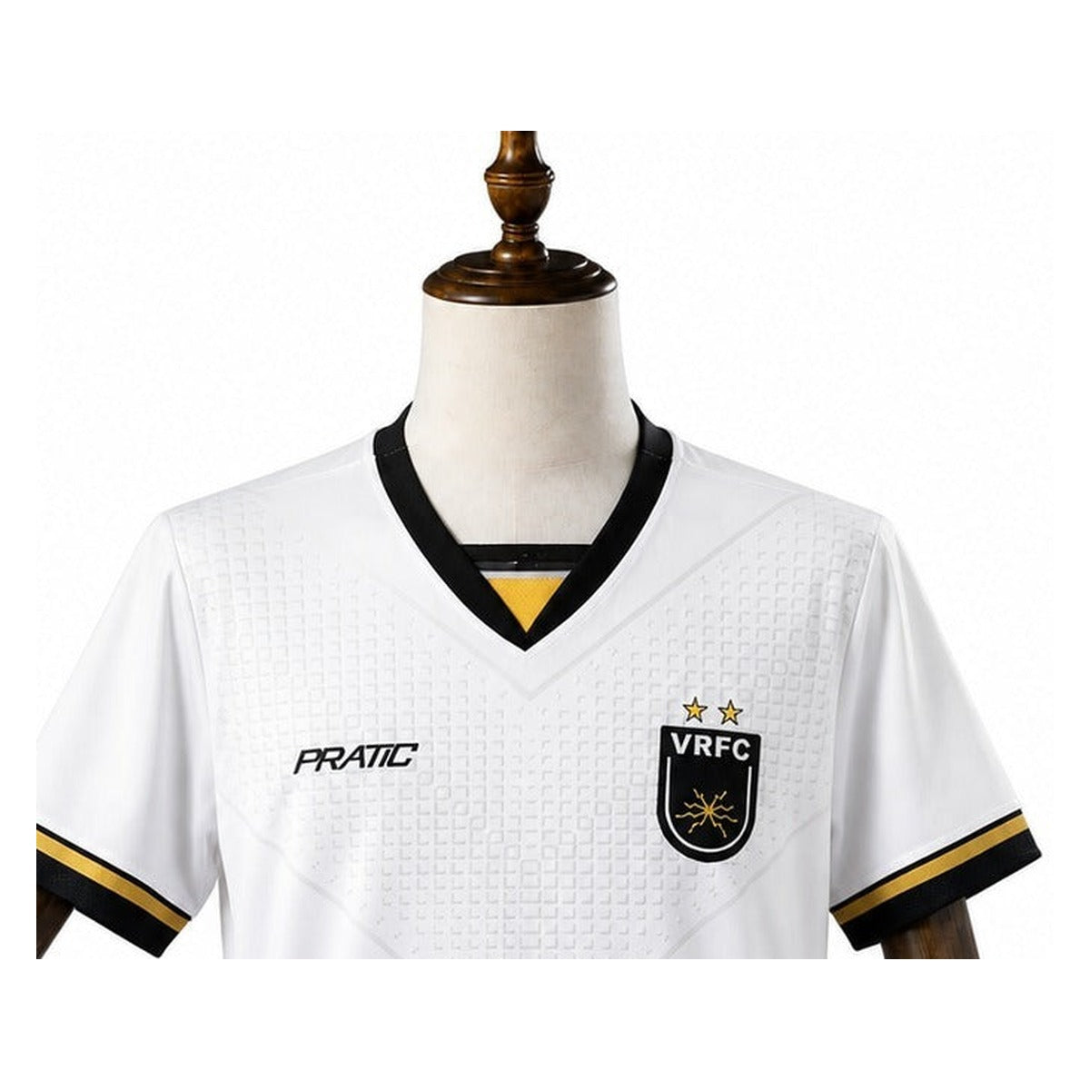 Camisa Volta Redonda - 2º Uniforme Jogador Com Patch 2026/2027 detalhe escudo manequim fundo branco
