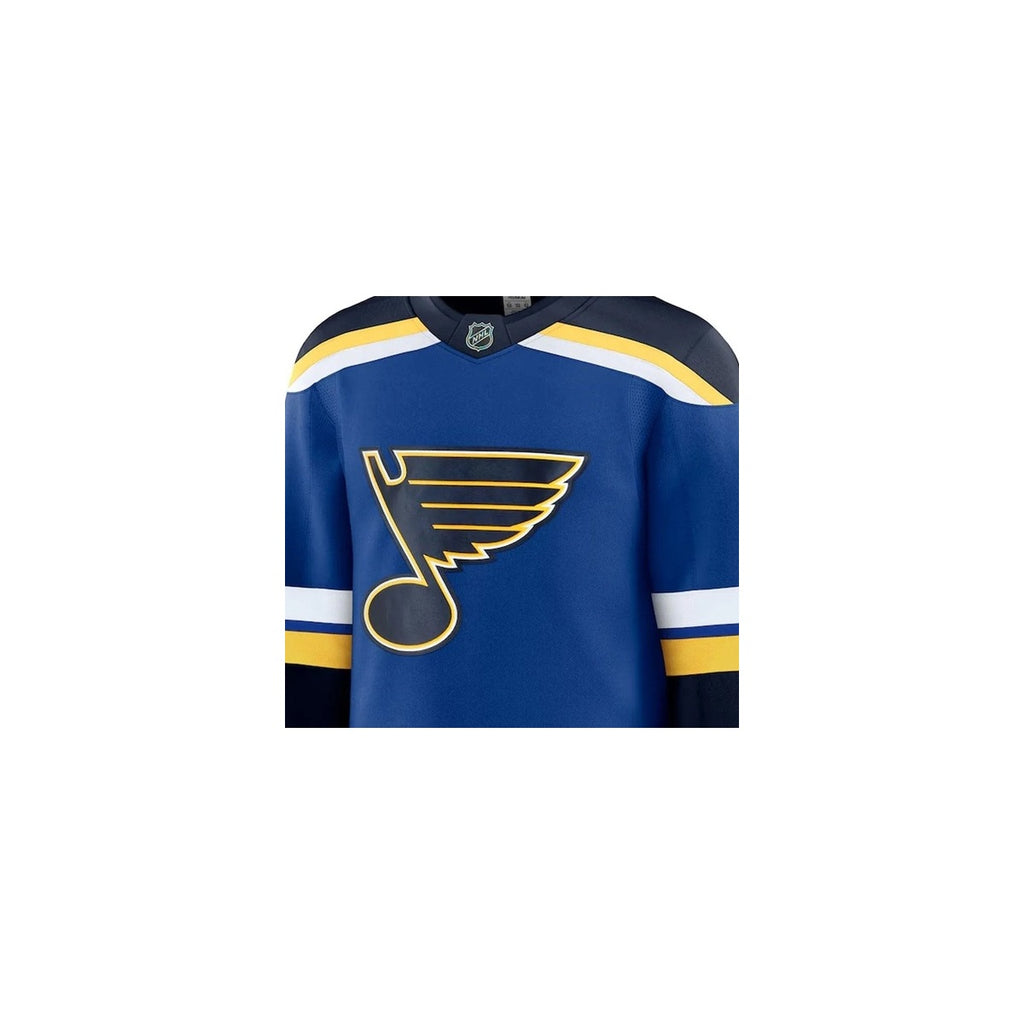 St. Louis Blues NHL Jersey – Home & Away detalhe escudo real web fundo branco