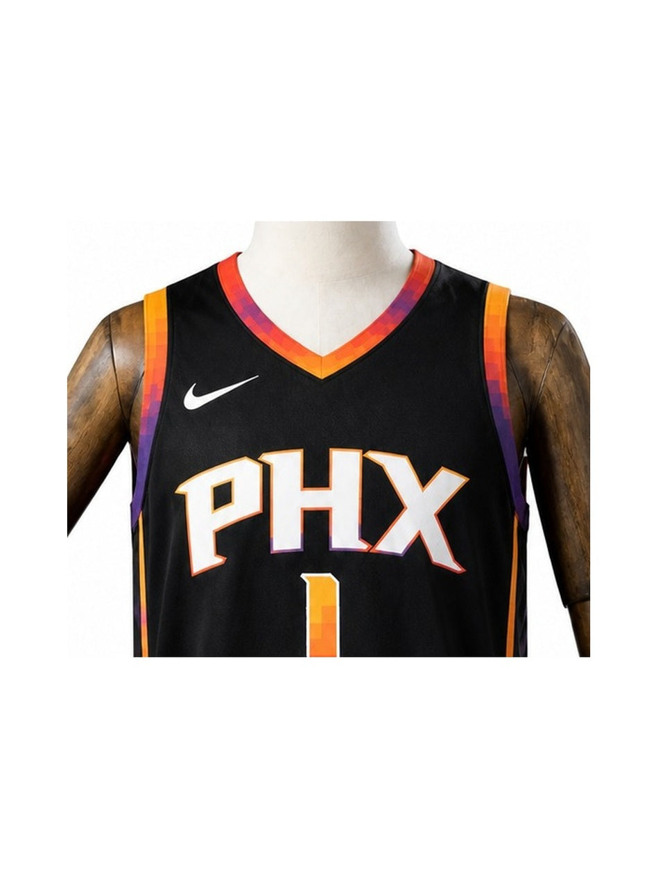 Camiseta NBA Phoenix Suns - 2ª Camisa (Away) detalhe escudo fundo branco padronizado