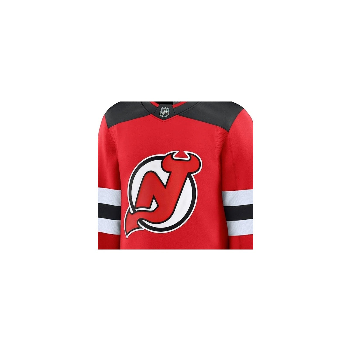 New Jersey Devils NHL Jersey – Home & Away detalhe escudo real web fundo branco