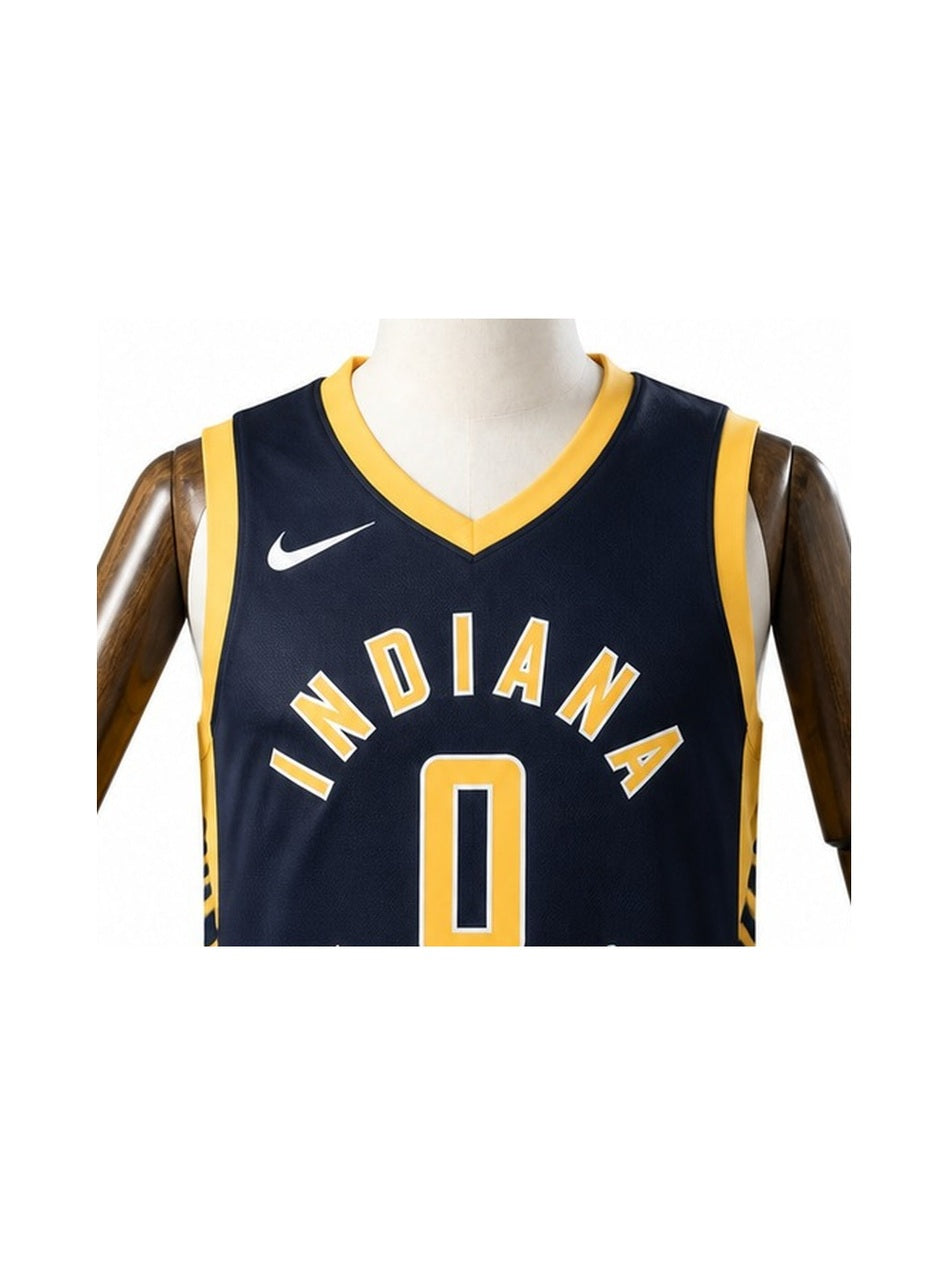Camiseta NBA Indiana Pacers - 2ª Camisa (Away) detalhe escudo fundo branco padronizado