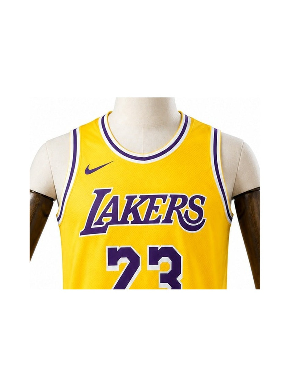 Camiseta NBA Los Angeles Lakers - 1ª Camisa (Home) detalhe escudo fundo branco padronizado