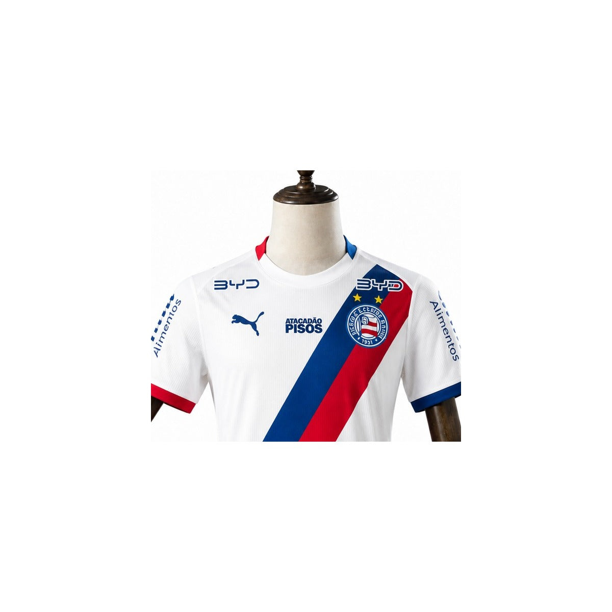 Bahia 2026/27 Home Player Version Jersey detail wood mannequin white background