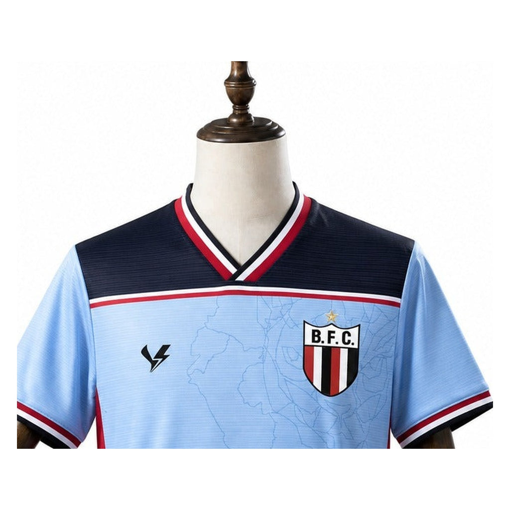 Camisa Botafogo-SP - 2º Uniforme Jogador Com Patch 2026/2027 detalhe escudo manequim fundo branco