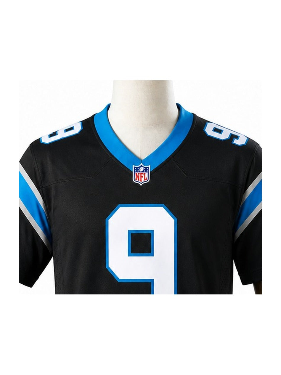 Camisa Carolina Panthers Home (Titular) NFL detalhe escudo manequim fundo branco