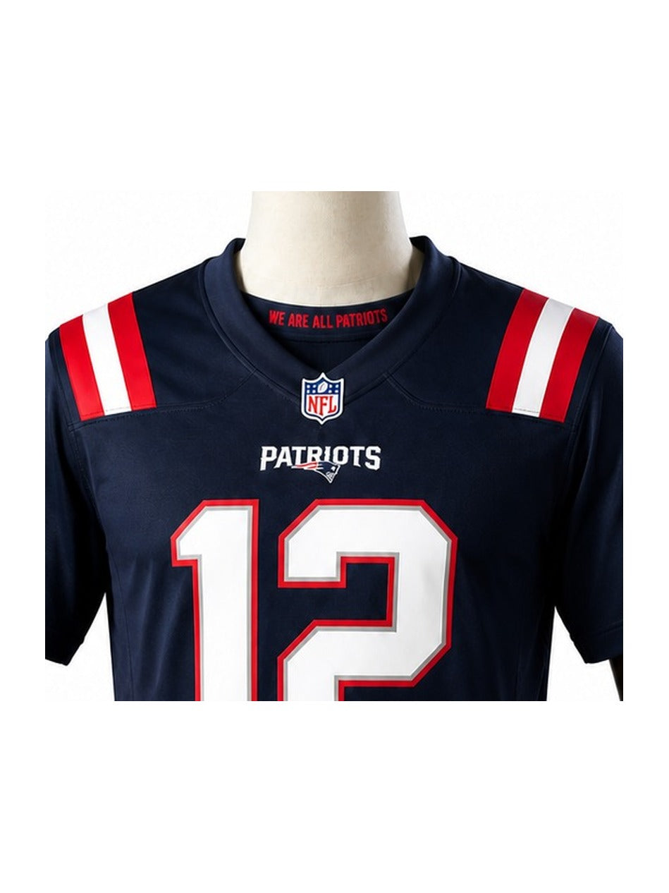 Camisa New England Patriots Home (Titular) NFL detalhe escudo manequim fundo branco