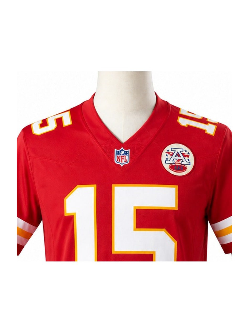 Camisa Kansas City Chiefs Home (Titular) NFL detalhe escudo manequim fundo branco