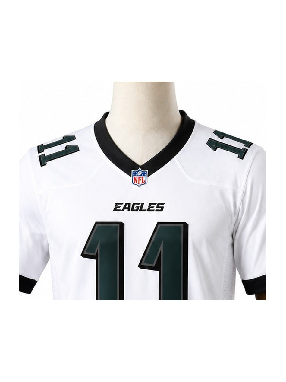 Camisa Philadelphia Eagles Away (Visitante) NFL detalhe escudo manequim fundo branco