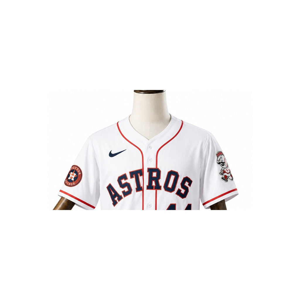 Cincinnati Reds MLB – Camisa Oficial Primeira (Home) detalhe escudo manequim fundo branco