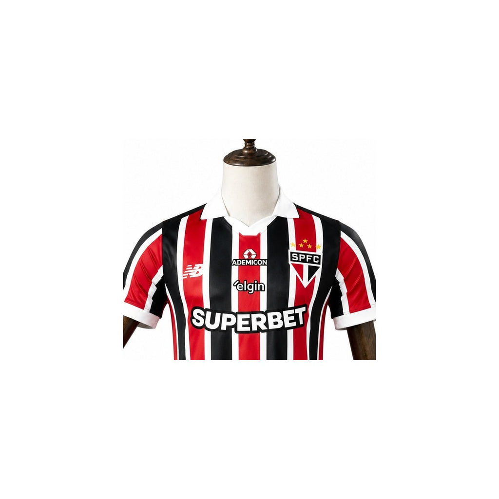 São Paulo 2026/27 Away Player Version Jersey detail wood mannequin white background