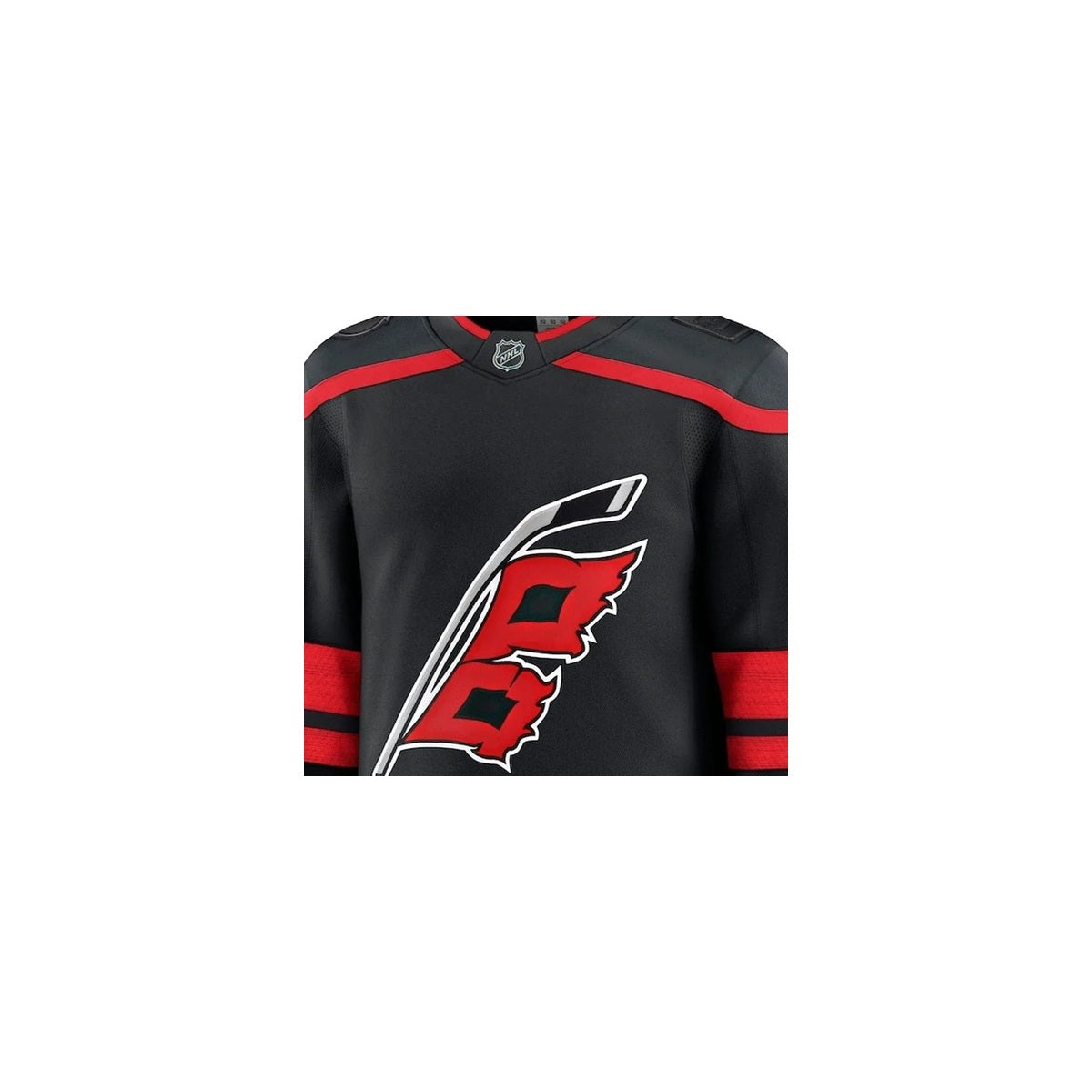 Carolina Hurricanes NHL Jersey – Home & Away detalhe escudo real web fundo branco