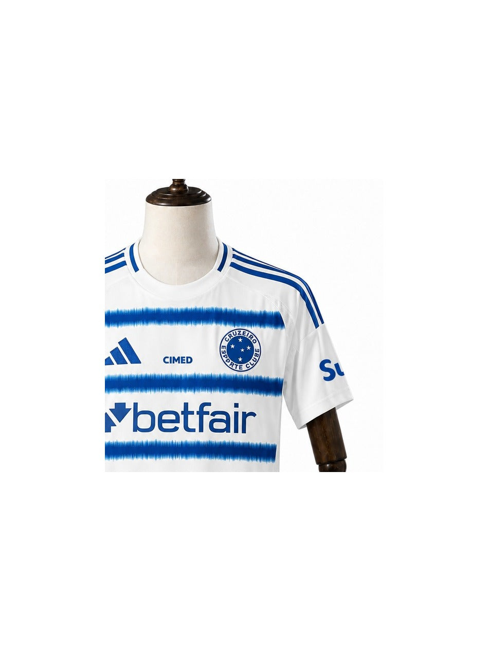 Camisa Cruzeiro – 2º Uniforme Jogador 2026 detalhe escudo fundo branco padronizado