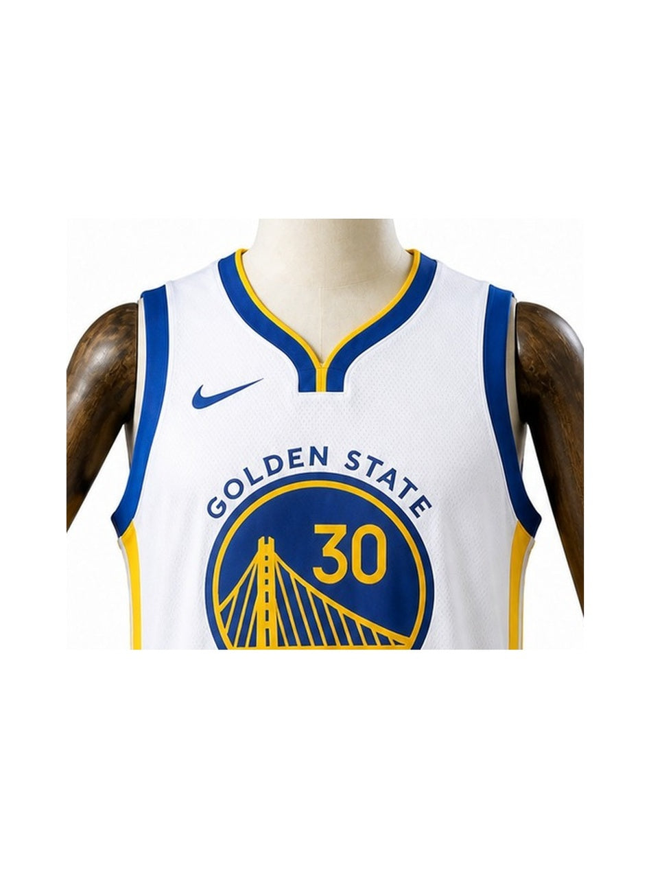 Camiseta NBA Golden State Warriors - 2ª Camisa (Away) detalhe escudo fundo branco padronizado