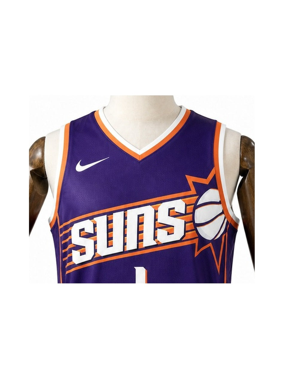 Camiseta NBA Phoenix Suns - 1ª Camisa (Home) detalhe escudo fundo branco padronizado